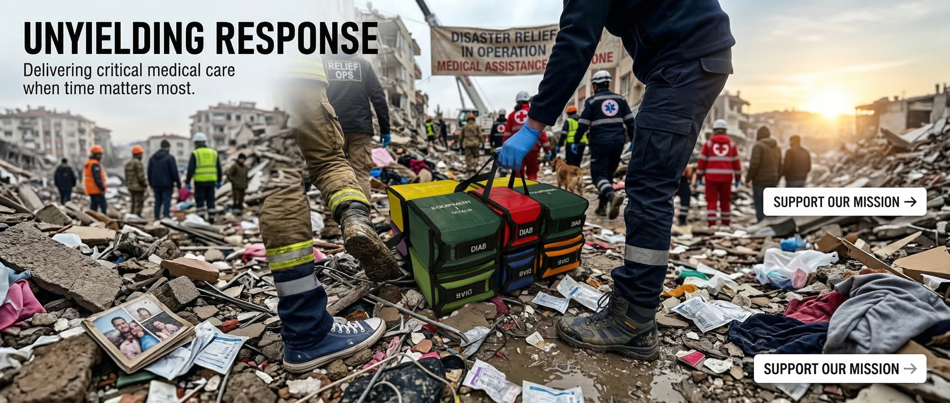 Doc In A Box Hero: Medical supplies and field equipment wide view